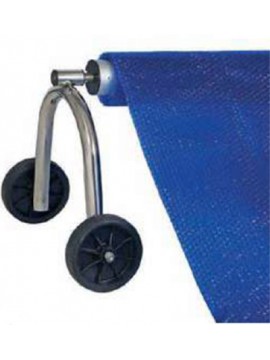 Tubo telescopico per piscina  + Supporto ad arco mobile con ruote per rullo