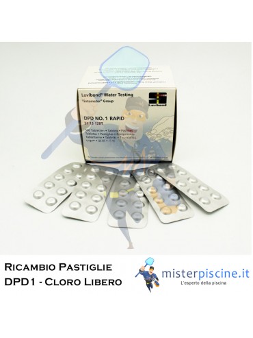 PASTIGLIE DI RICAMBIO DPD1 CLORO LIBERO - CONFEZIONE DA 100 CAPSULE - PER TEST PISCINA