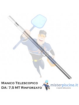 MANICO TELESCOPICO IN ALLUMINIO RINFORZATO RESISTENTE E LEGGERO CON UNA APERTURA MASSIMA DI 7,5 METRI