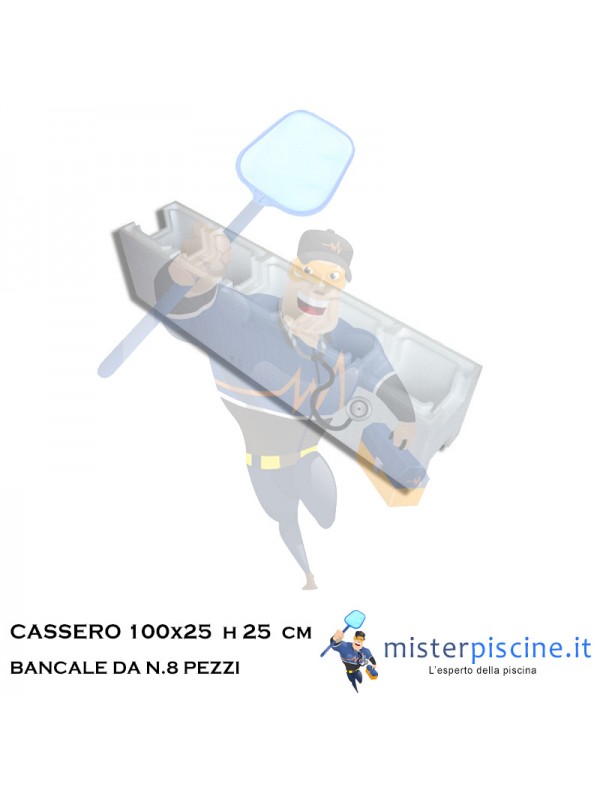 N.8 CASSERO PER PISCINA  - CASSERO 25 cm x 100 CM  - H 25 CM